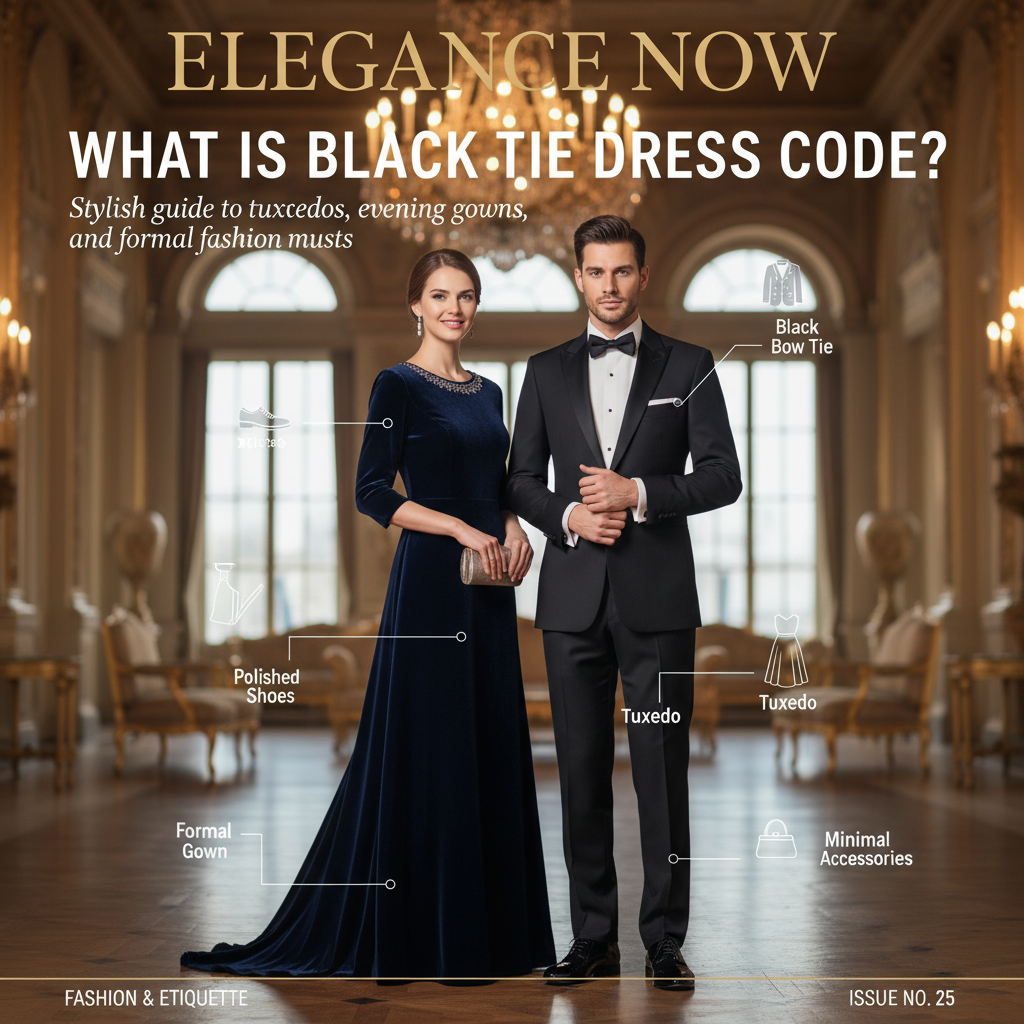 What Is Black Tie Dress Code? Stylish guide to tuxedos, evening gowns, and formal fashion musts.