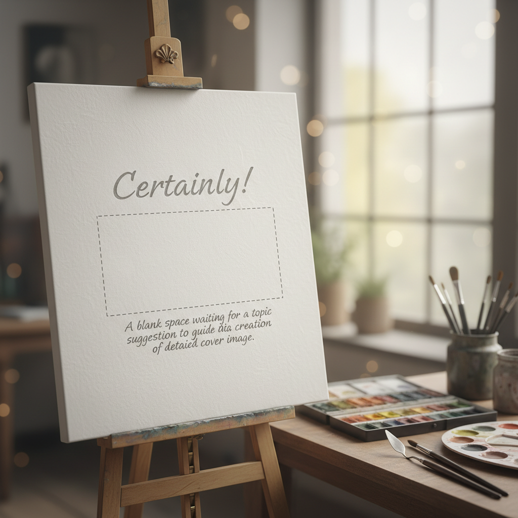 A blank space waiting for a topic suggestion to guide the creation of a detailed cover image.