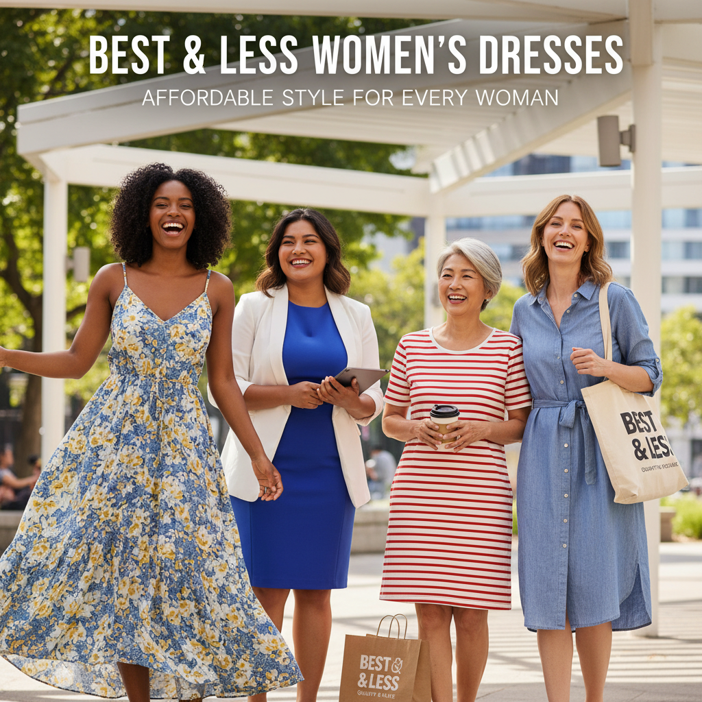 Diverse women model stylish, affordable dresses from Best & Less in a bright, welcoming setting.