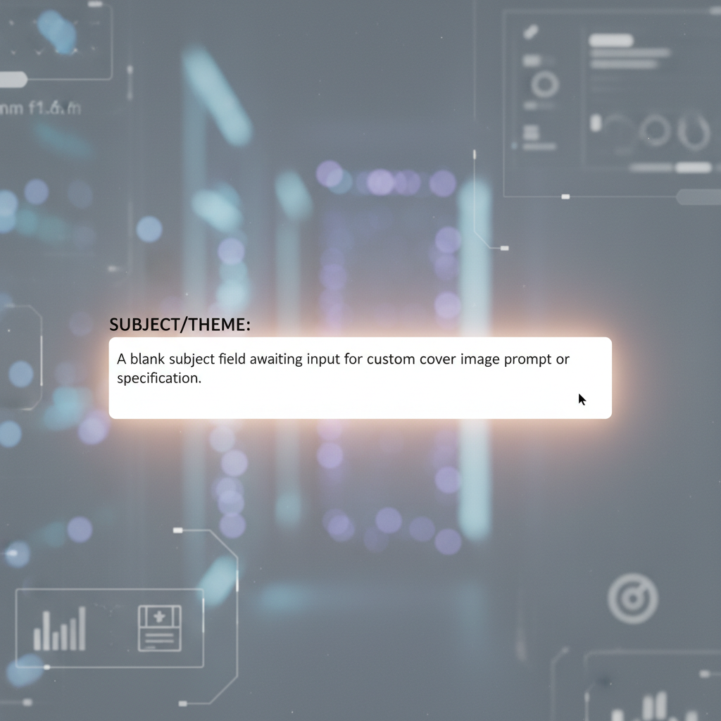 A blank subject field awaiting input for a custom cover image prompt or specification.